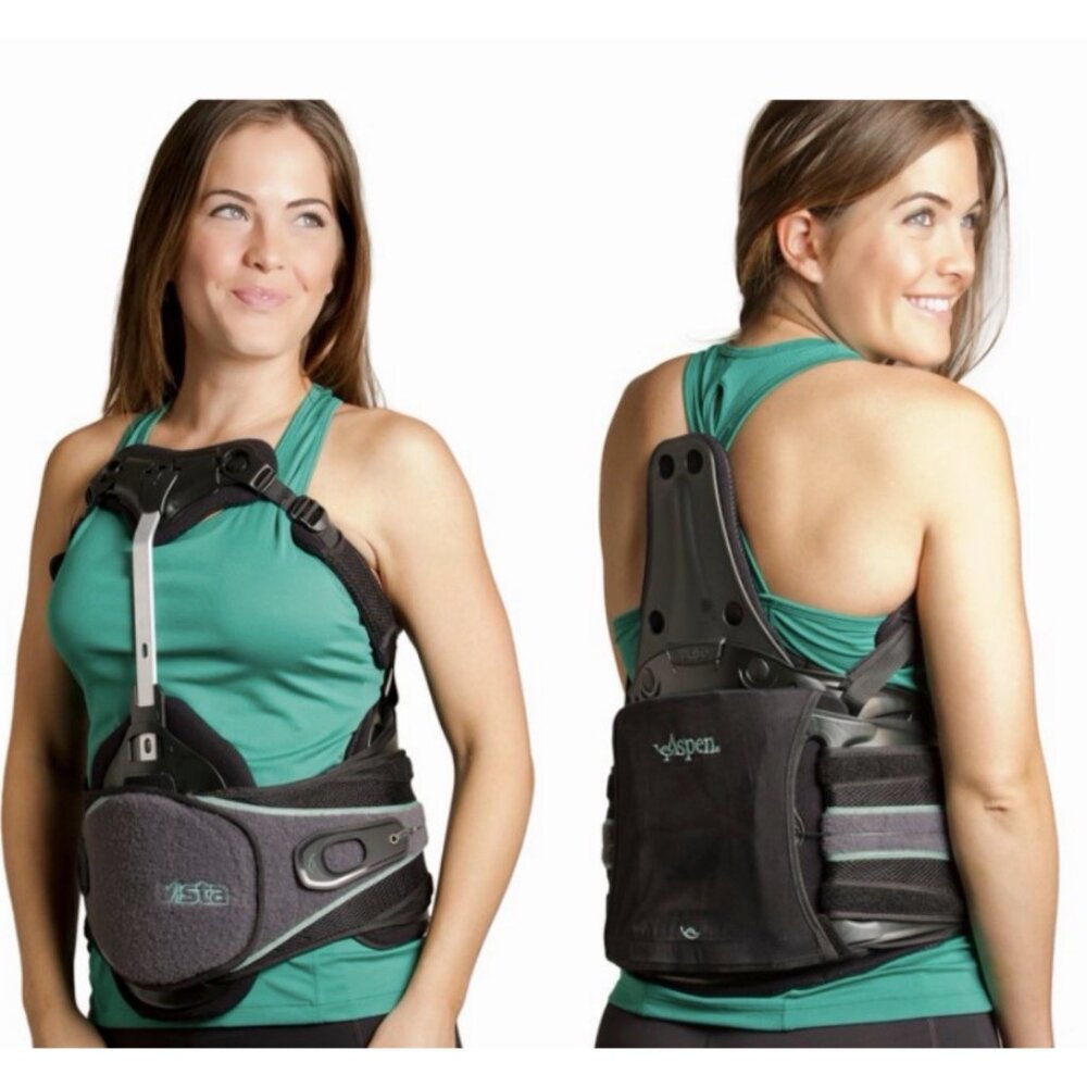 Aspen Horizon 464 TLSO Large Adjustable Back Brace Black GUC
